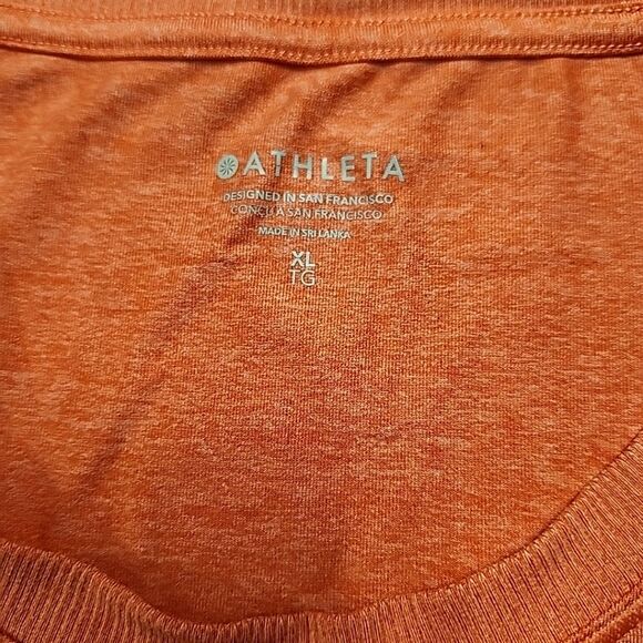 Athleta Shirt Crewneck Short Sleeve Coral Activewear XL - Picture 3 of 10
